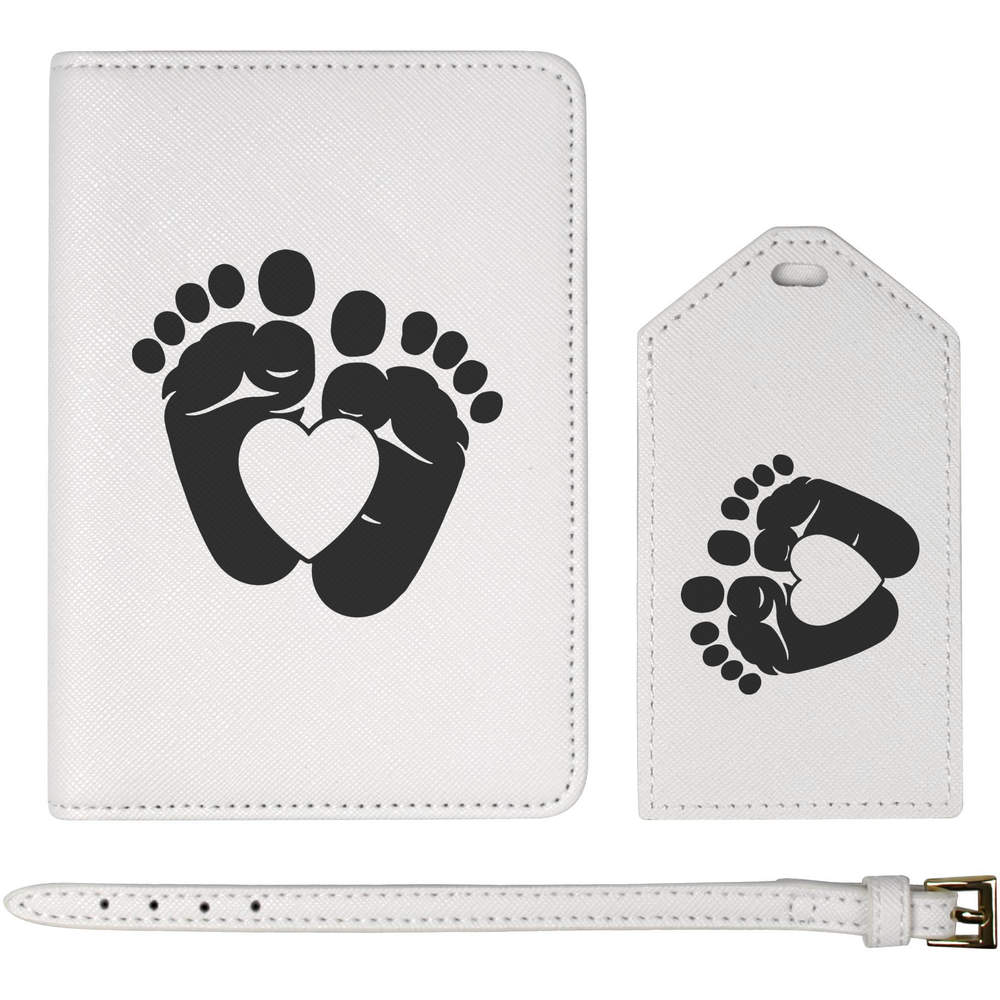 'Heart Baby Feet' Passport Cover & Luggage Tag Travel Set (PA00033475)