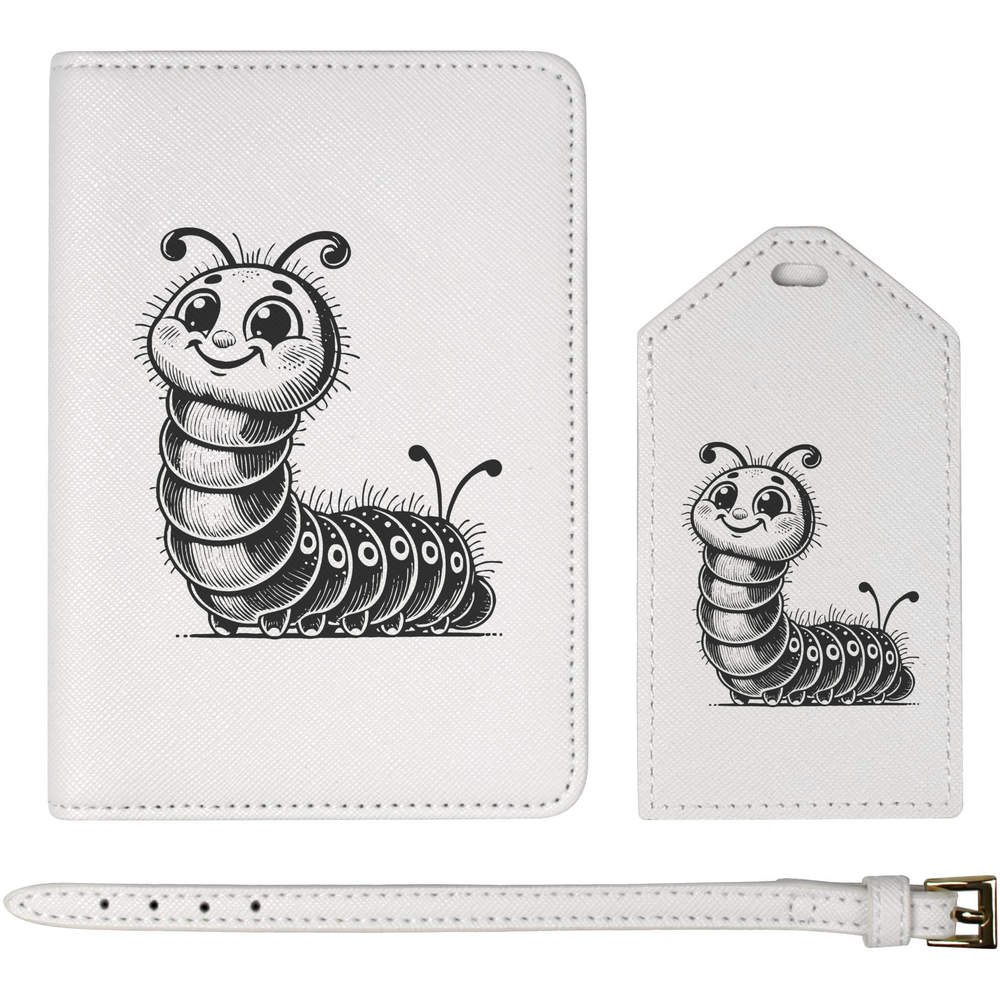 'Cute Caterpillar' Passport Cover & Luggage Tag Travel Set (PA00033996)