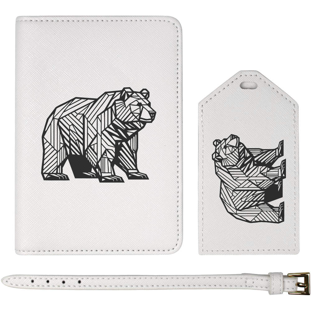 'Geometric Bear' Passport Cover & Luggage Tag Travel Set (PA00034024)