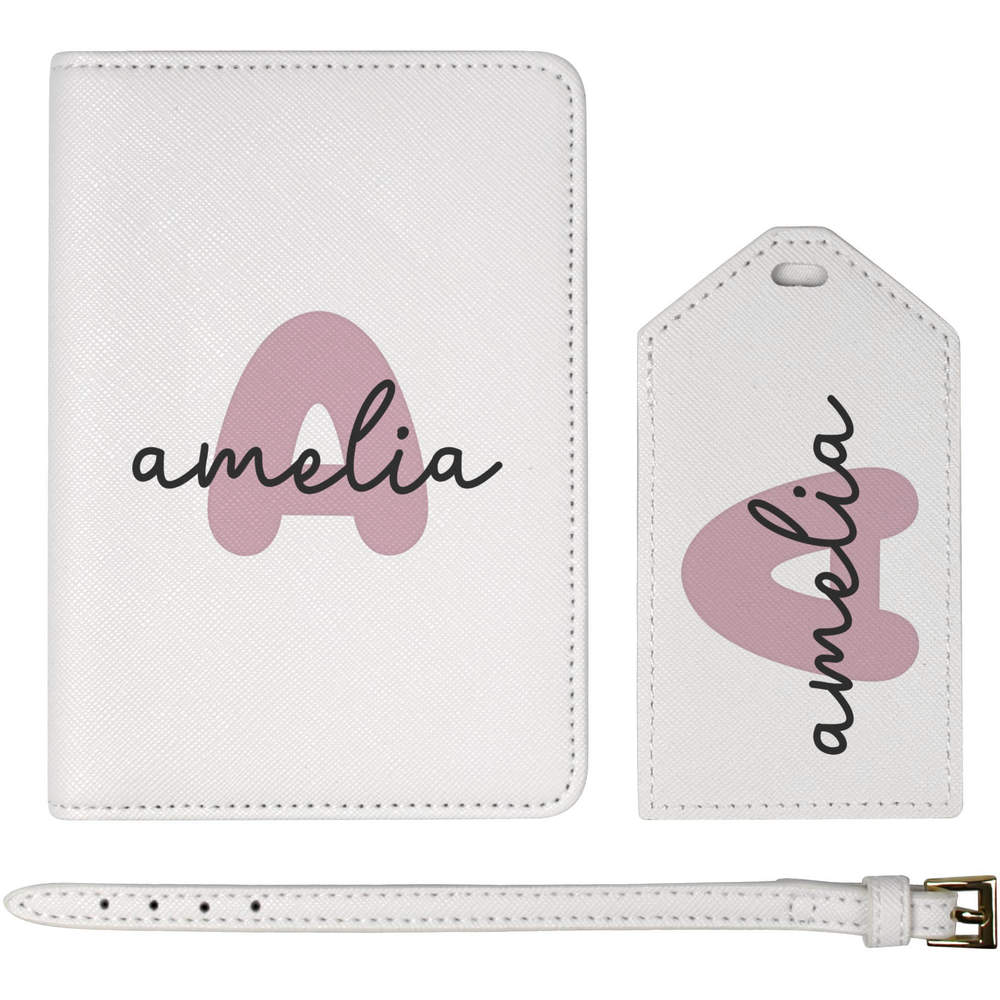 'Amelia Name' Passport Cover & Luggage Tag Travel Set (PA00034546)