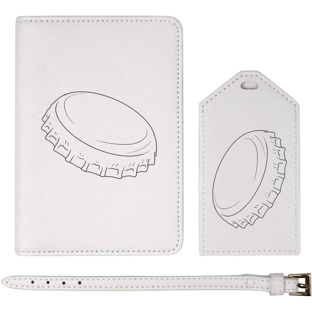 'Simple Bottle Cap' Passport Cover & Luggage Tag Travel Set (PA00035911)