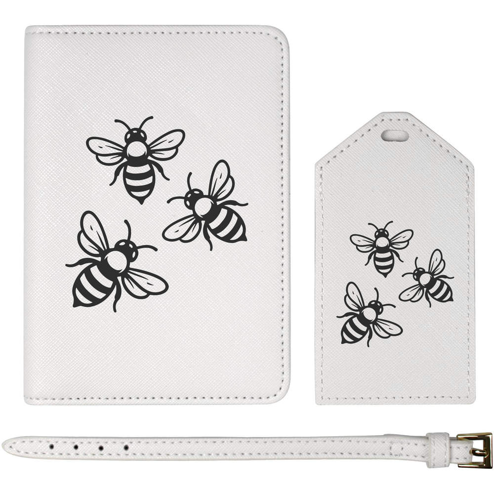 'Trio of Bees' Passport Cover & Luggage Tag Travel Set (PA00036904)