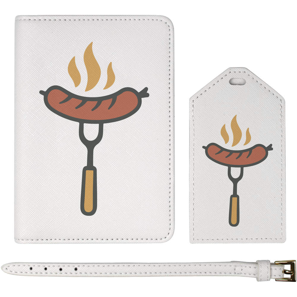 'Cooked BBQ Sausage' Passport Cover & Luggage Tag Travel Set (PA00037371)