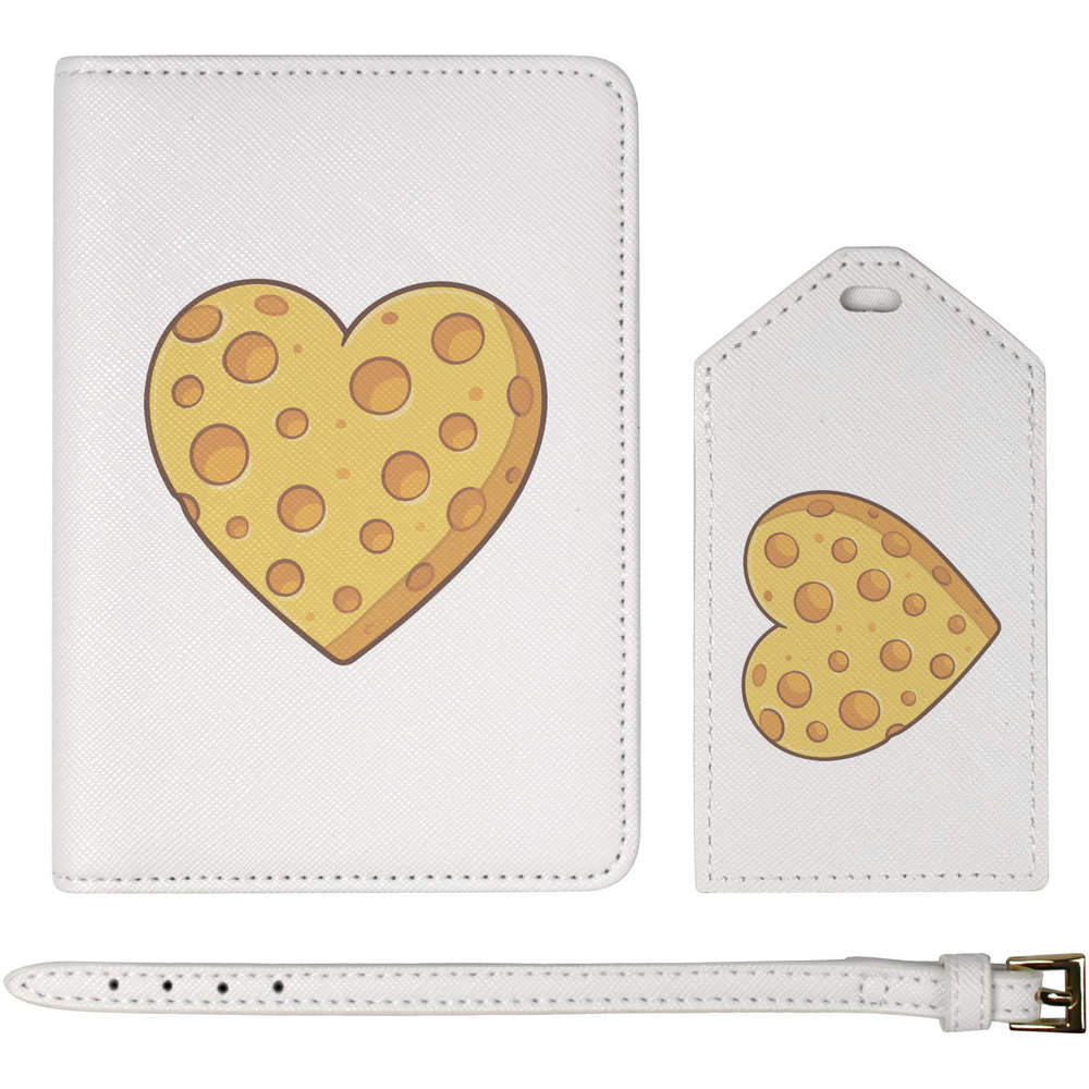 'Cheese Love Heart' Passport Cover & Luggage Tag Travel Set (PA00038135)