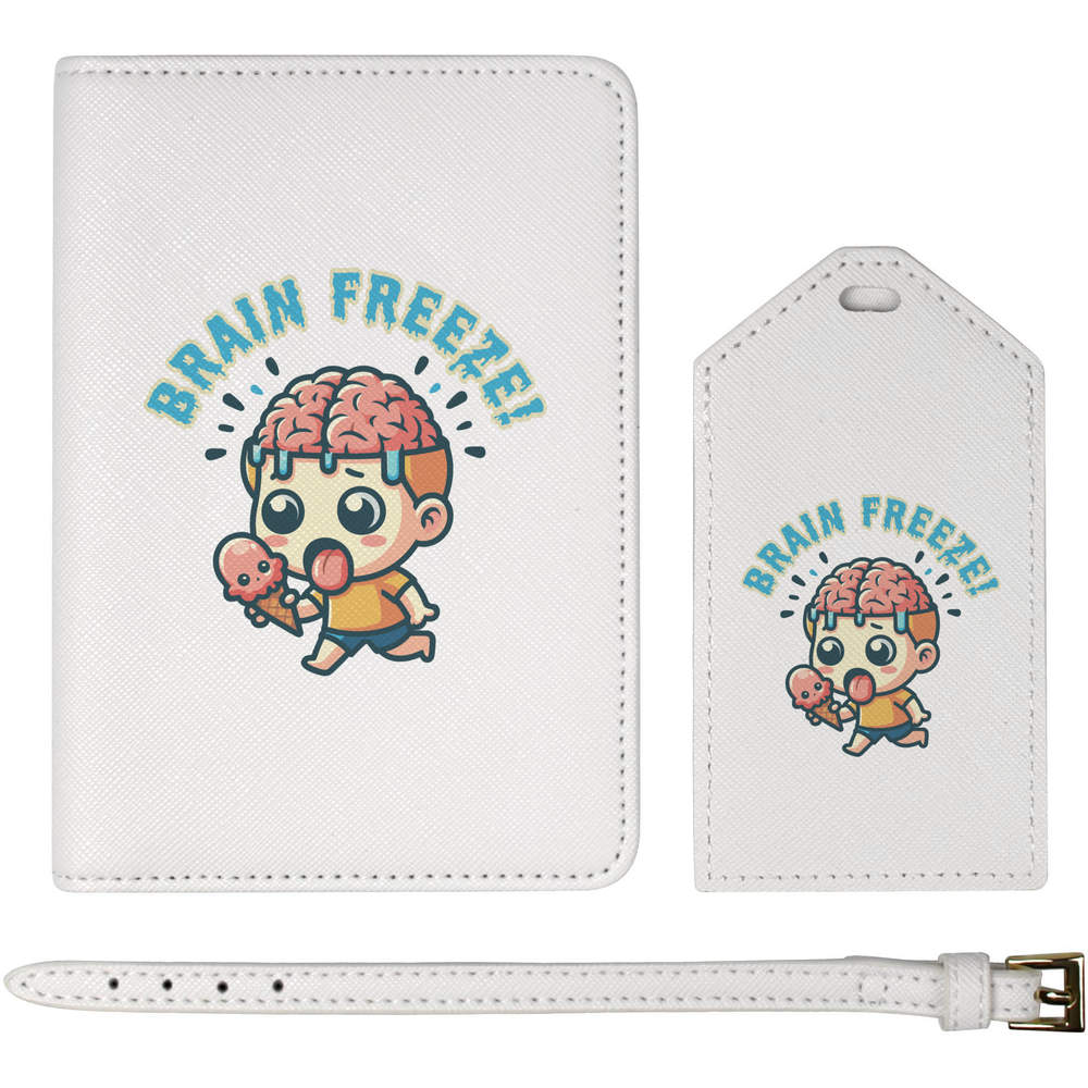 'Ice Cream Brain Freeze' Passport Cover & Luggage Tag Travel Set (PA00038175)