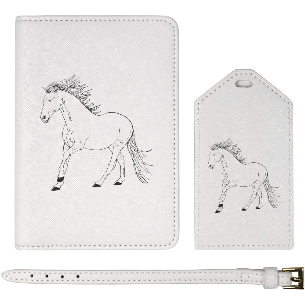 'Trotting Horse' Passport Cover & Luggage Tag Travel Set (PA00038241)