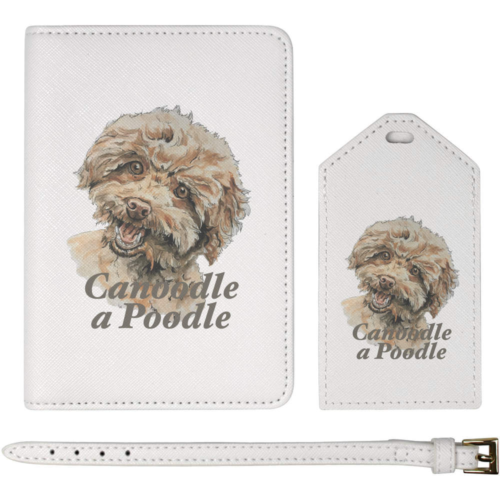 'Canoodle A Poodle' Passport Cover & Luggage Tag Travel Set (PA00038304)