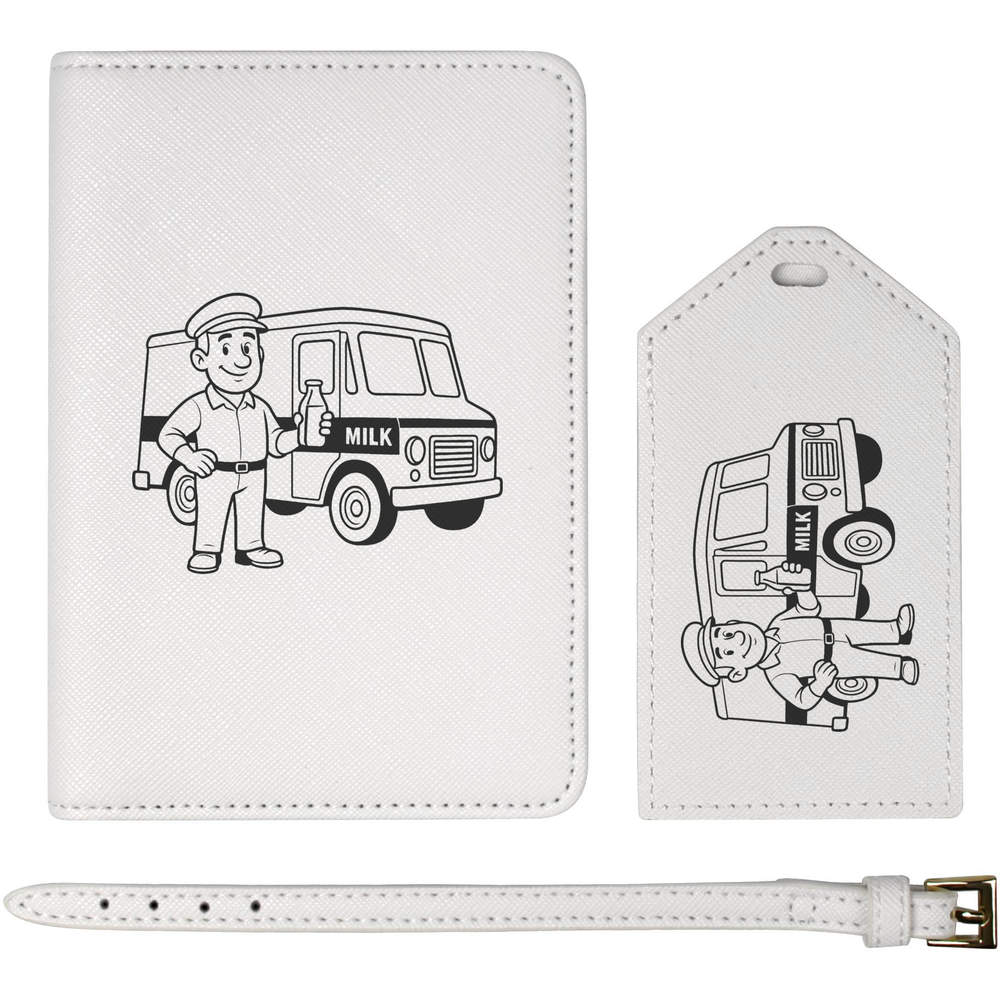 'Milkman & Delivery Truck' Passport Cover & Luggage Tag Travel Set (PA00038737)