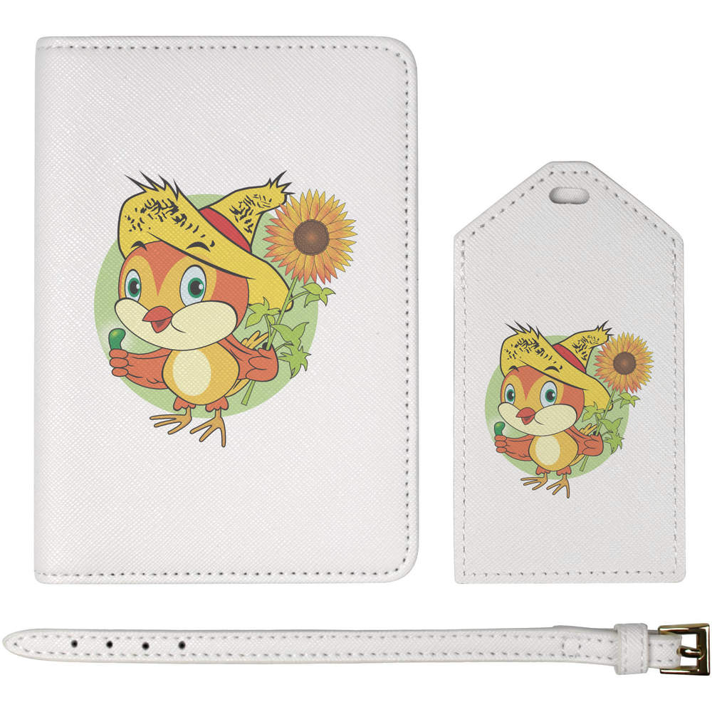 'Sunflower Bird' Passport Cover & Luggage Tag Travel Set (PA00038755)