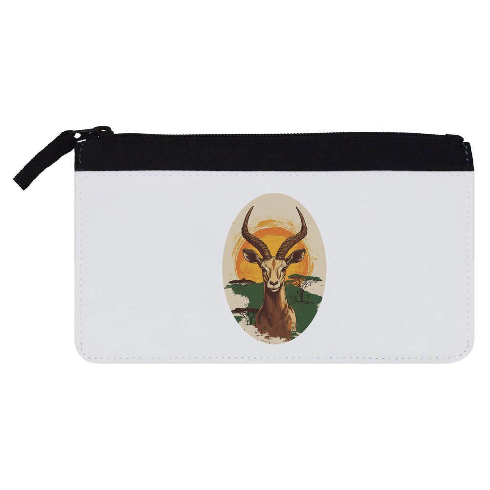 'Springbok Portrait with African Landscape' Pencil Case (PC00055057)