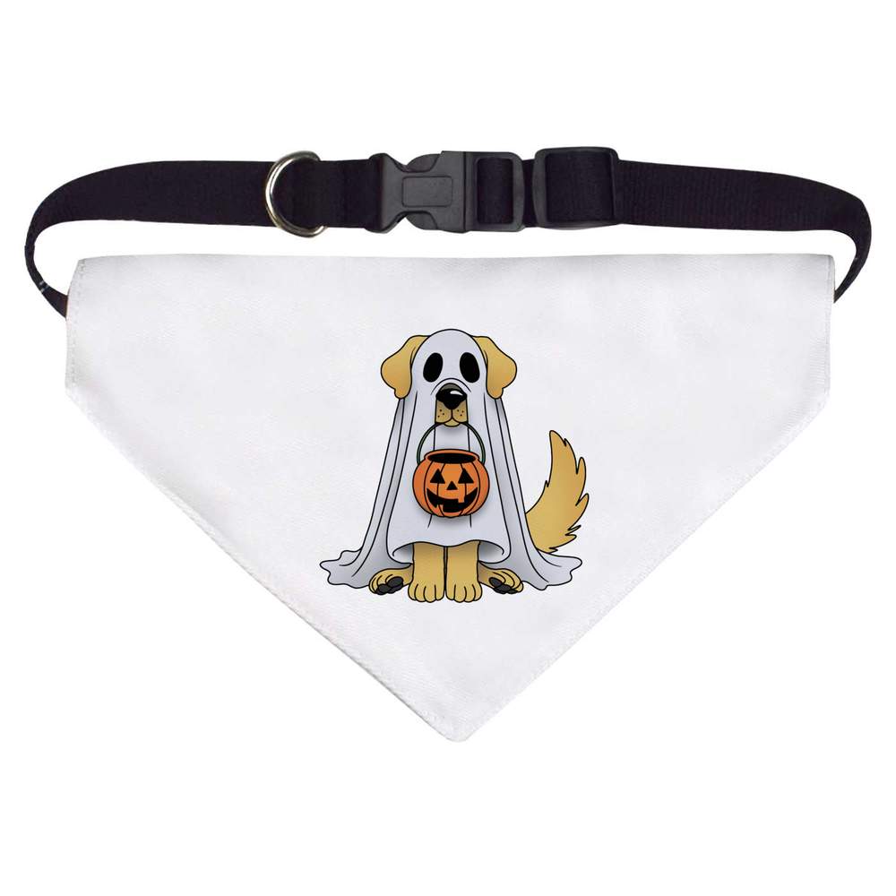 Large 'Halloween Ghost Dog' Dog / Cat / Pet Bandana (PD00061341)