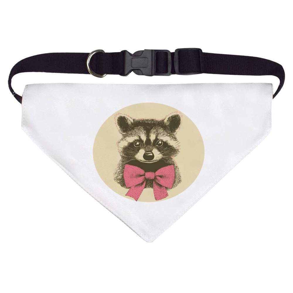 Large 'Cute Raccoon Wearing Ribbon' Dog / Cat / Pet Bandana (PD00062450)