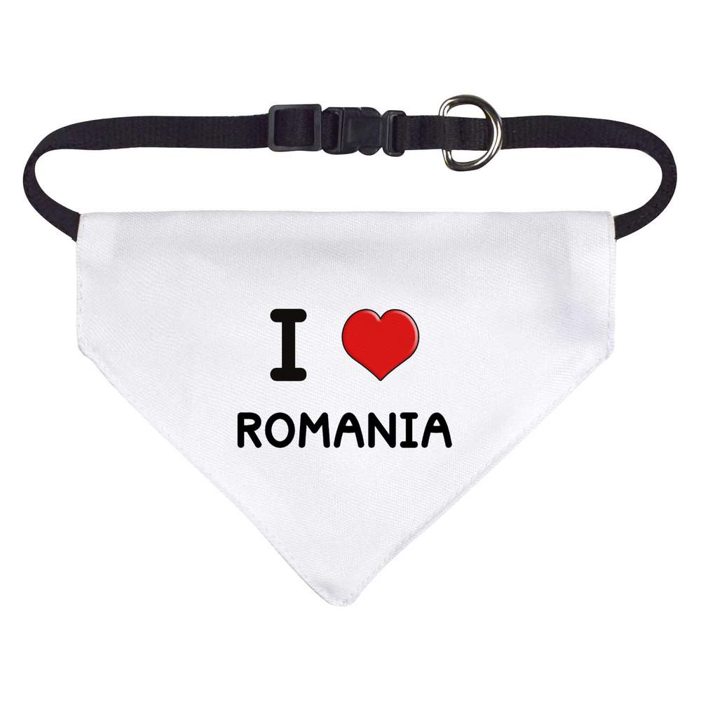 'I Love Romania' Dog / Cat / Pet Bandana (PD033042)
