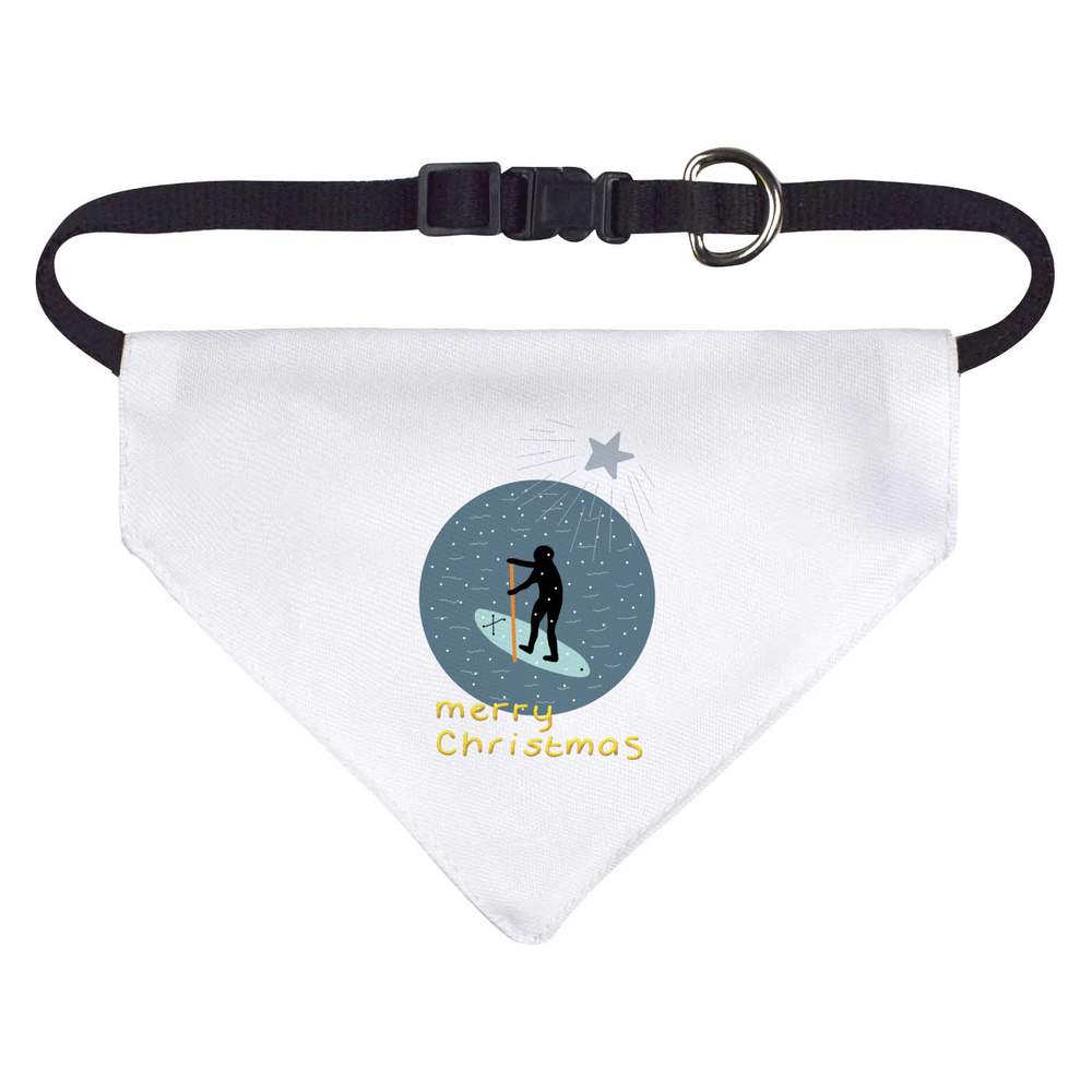 Small 'Paddle Boarding Merry Christmas Message ' Dog / Cat / Pet Bandana (PD00058677)