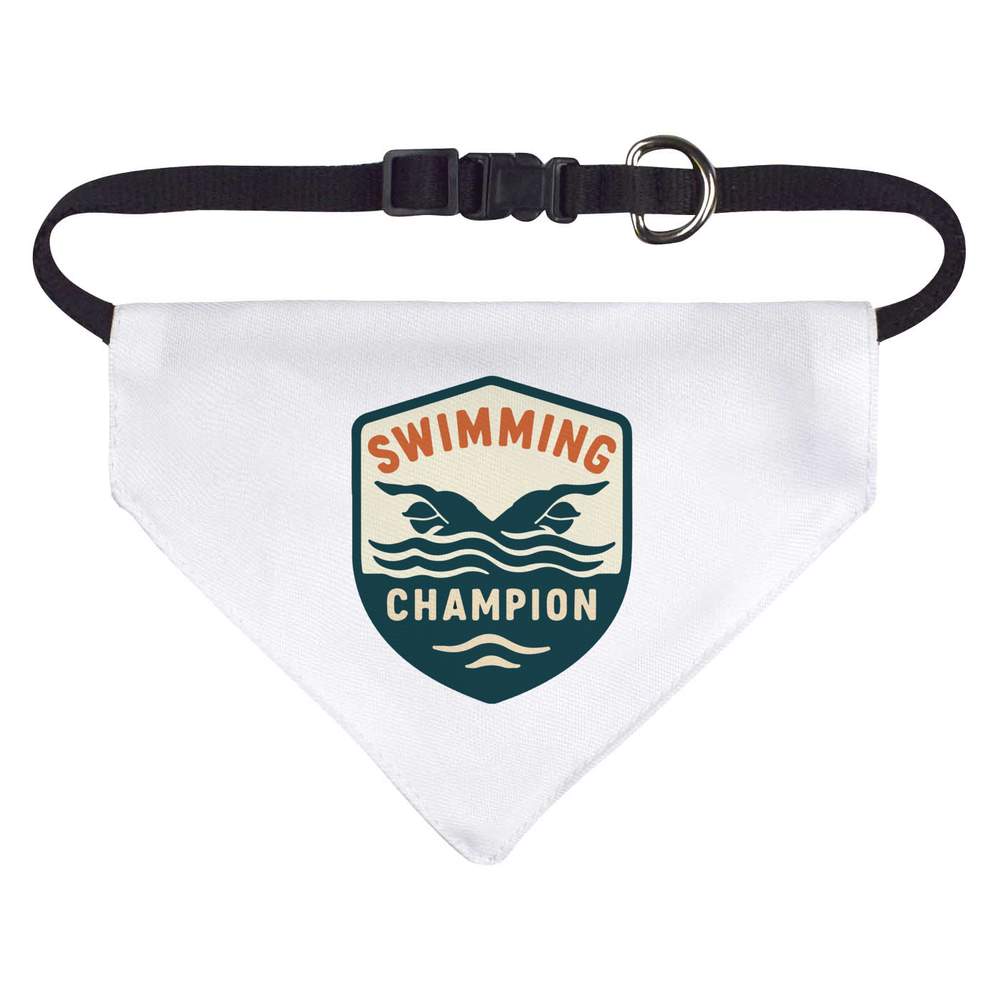 'Swimming Champion Emblem' Dog / Cat / Pet Bandana (PD055526)