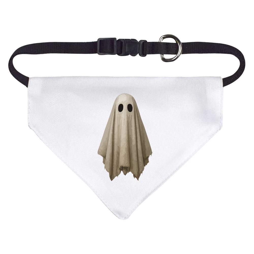 Small 'Spooky Sheet Ghost With Black Eyes' Dog / Cat / Pet Bandana (PD00072583)