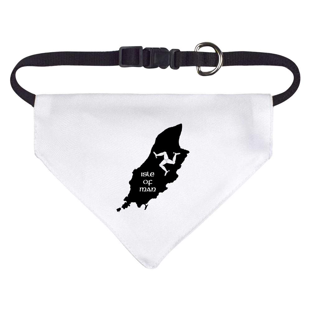 'Isle Of Man Map' Dog / Cat Pet Bandana - Adjustable Accessory for Walks, Photos and Parties (PD062854)