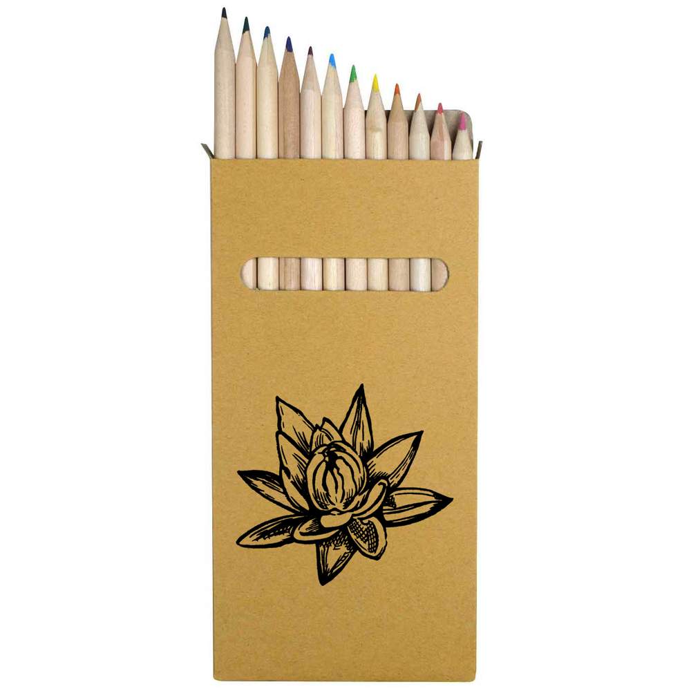 12 x 'Water Lily' Long 178mm Coloured Pencils / Pencil Set (PE00003920)
