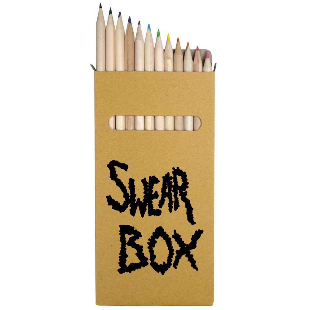 12 x 'Swear Box' Long 178mm Coloured Pencils / Pencil Set (PE00006804)