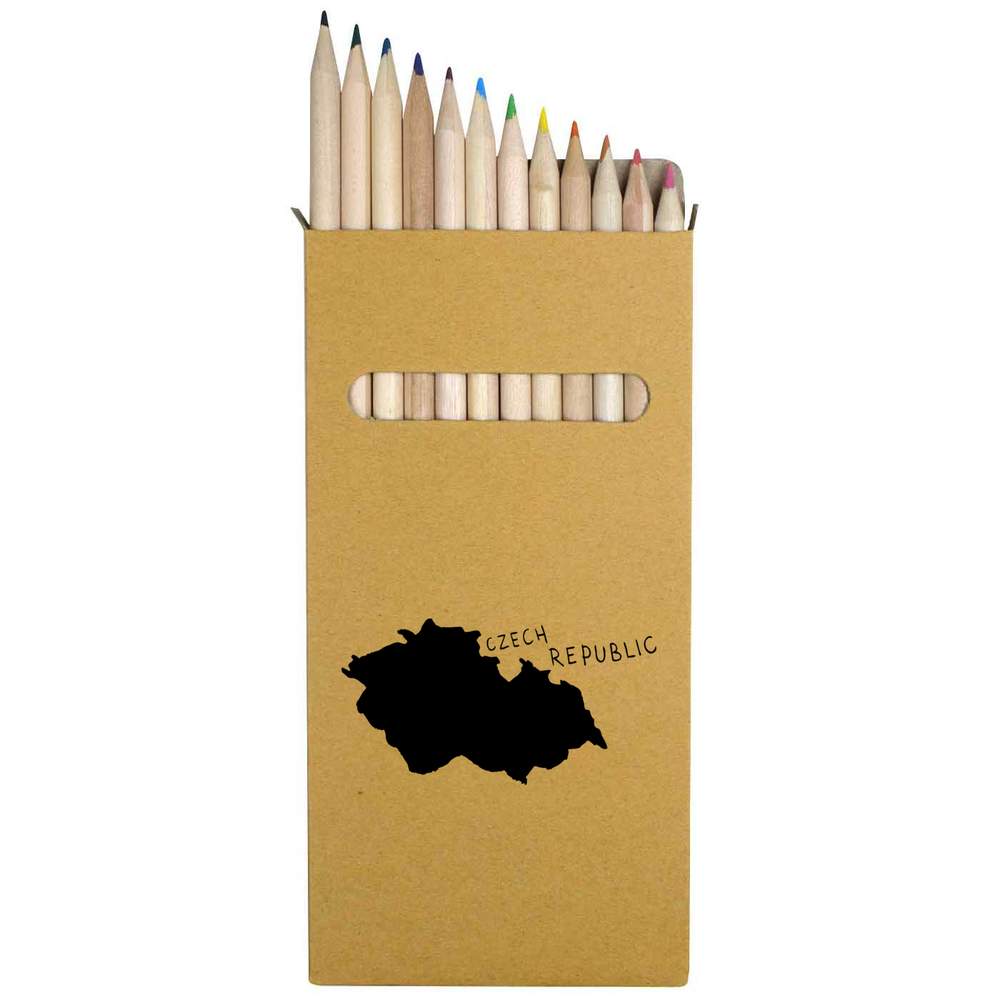 12 x 'Czech Republic Country' Long 178mm Coloured Pencils / Pencil Set (PE00010168)