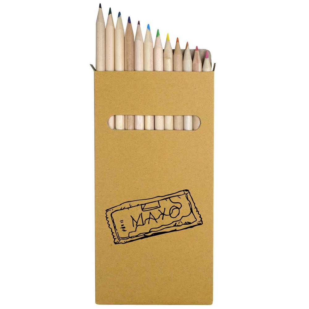 12 x 'Mayonnaise Sachet' Long 178mm Coloured Pencils / Pencil Set (PE00010836)