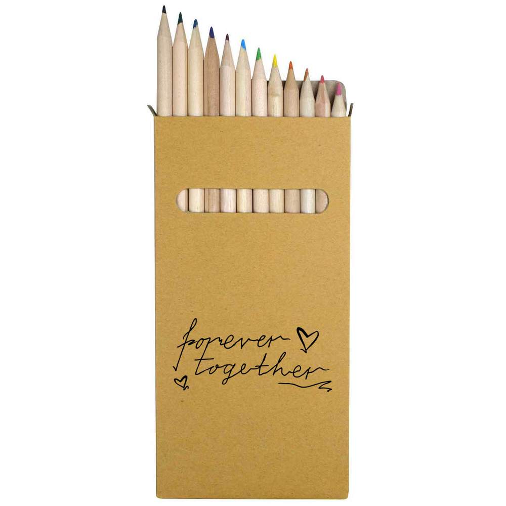 12 x 'Forever Together Text' Long 178mm Coloured Pencils / Pencil Set (PE00012212)
