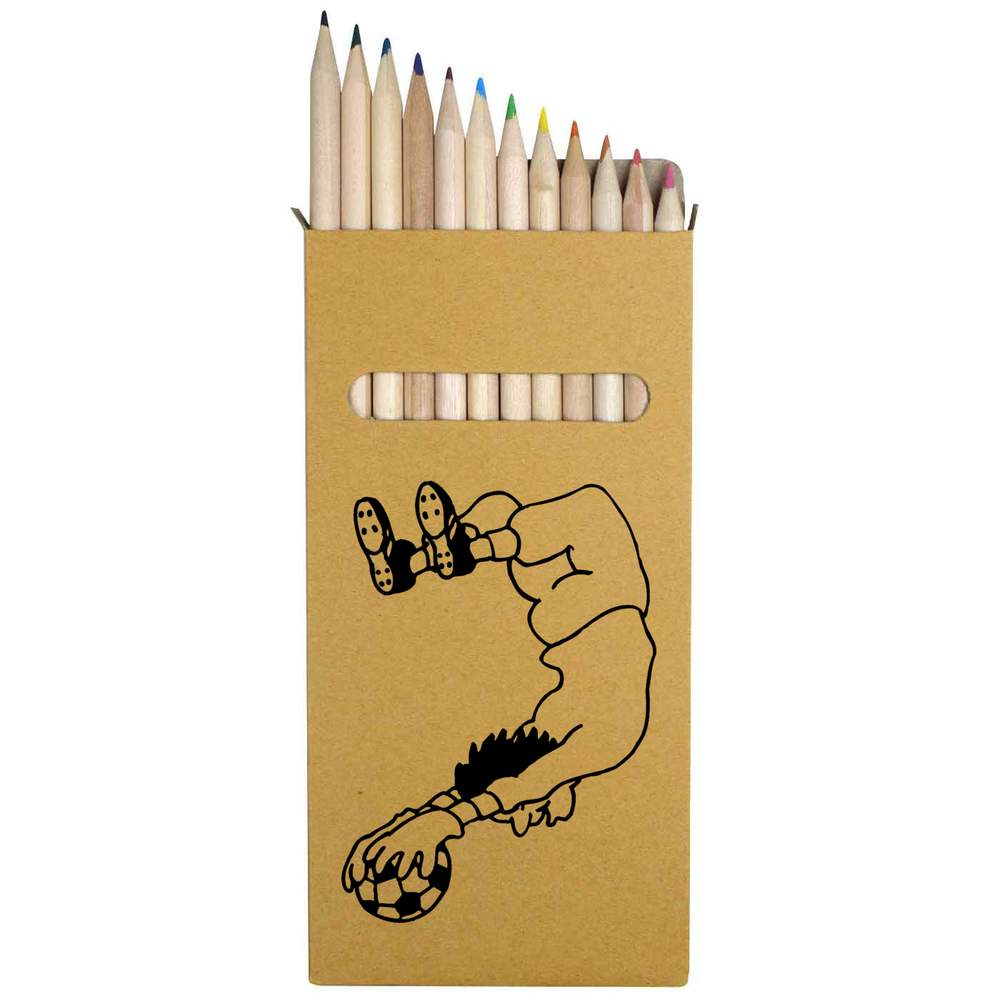12 x 'Goalie' Long 178mm Coloured Pencils / Pencil Set (PE00021220)