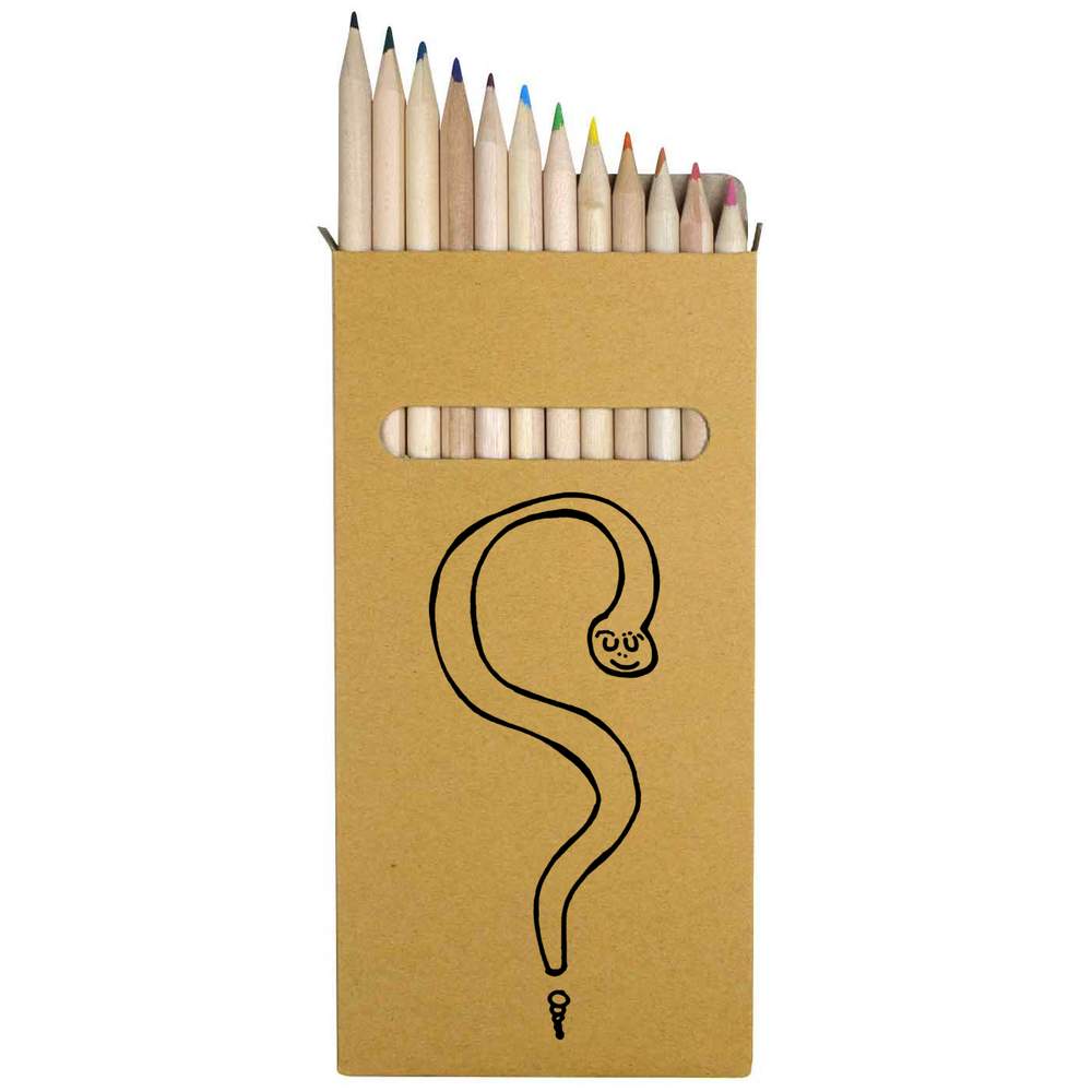 12 x 'Question Mark Snake' Long 178mm Coloured Pencils / Pencil Set (PE00030078)
