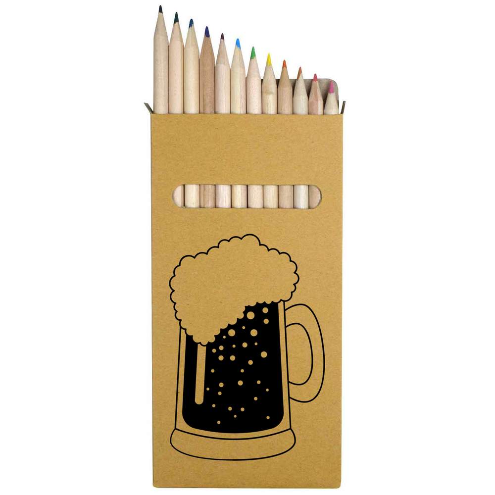 12 x 'Pint Of Beer' Long 178mm Coloured Pencils / Pencil Set (PE00031258)