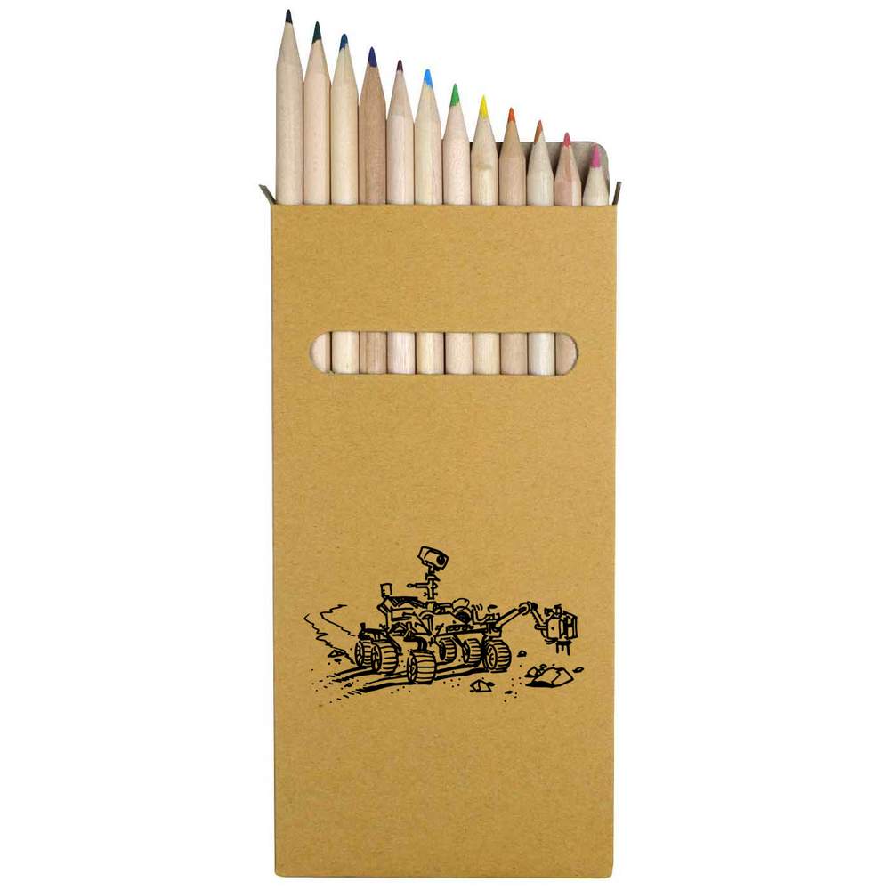 12 x 'Mars Rover Perseverance' Long 178mm Coloured Pencils / Pencil Set (PE00033312)