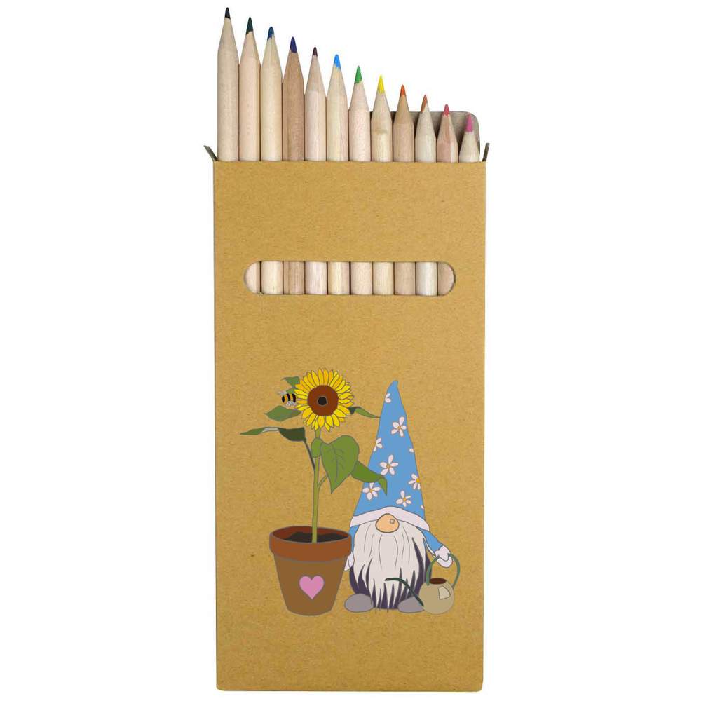 12 x 'Sunflower & Gonk' Long 178mm Coloured Pencils / Pencil Set (PE00033374)