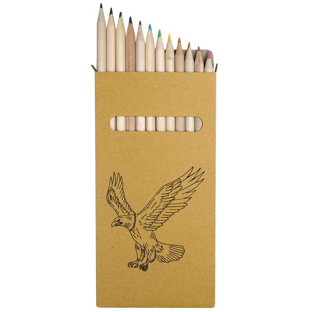 12 x 'Flying Eagle' Long 178mm Coloured Pencils / Pencil Set (PE00034872)