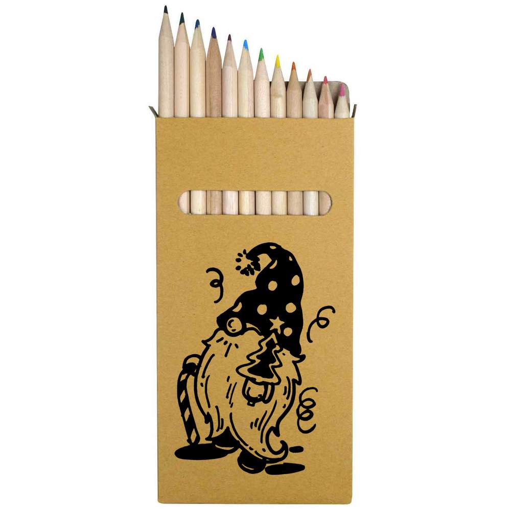 12 x 'Christmas Gonk' Long 178mm Coloured Pencils / Pencil Set (PE00046621)