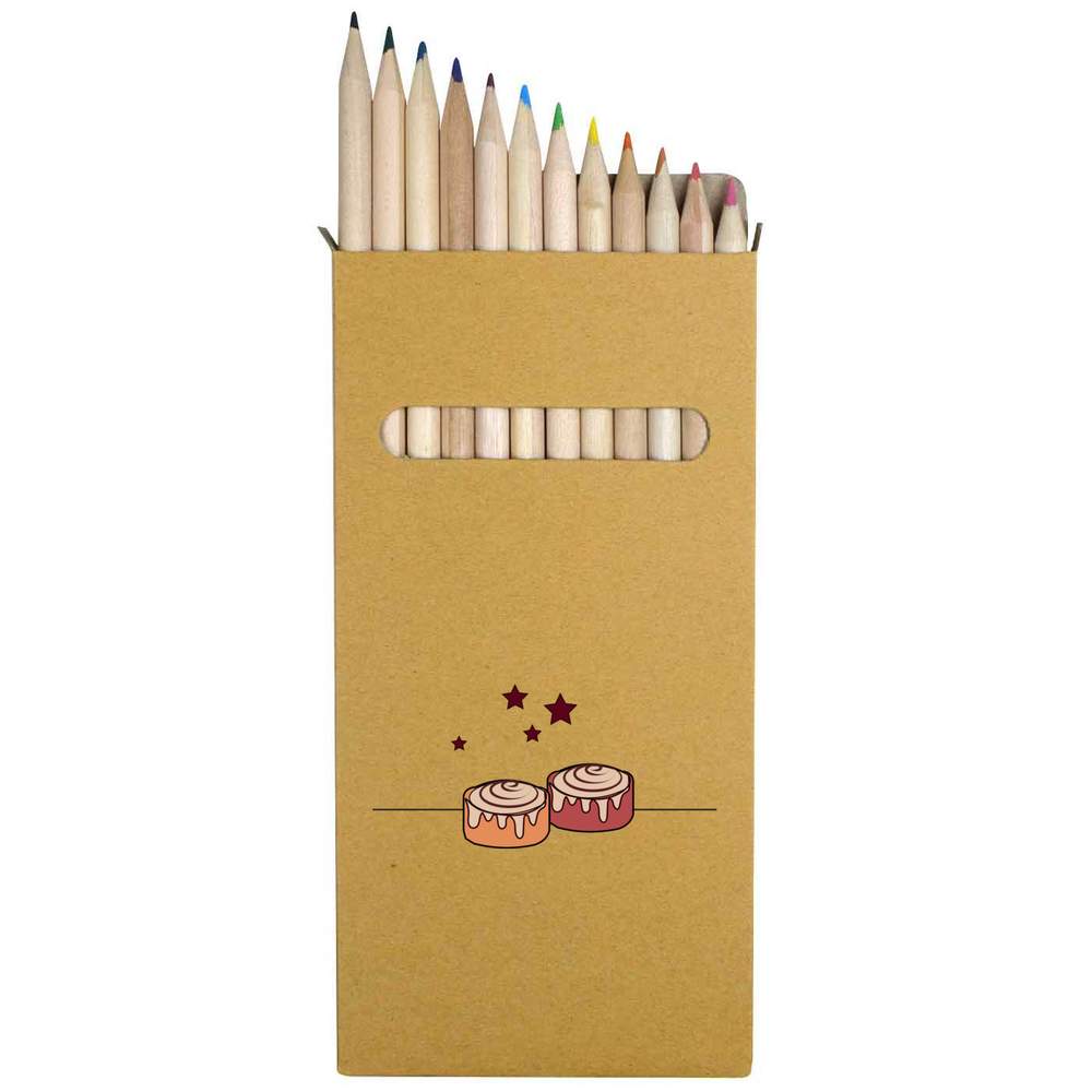 12 x 'Cinnamon Rolls' Long 178mm Coloured Pencils / Pencil Set (PE00047431)