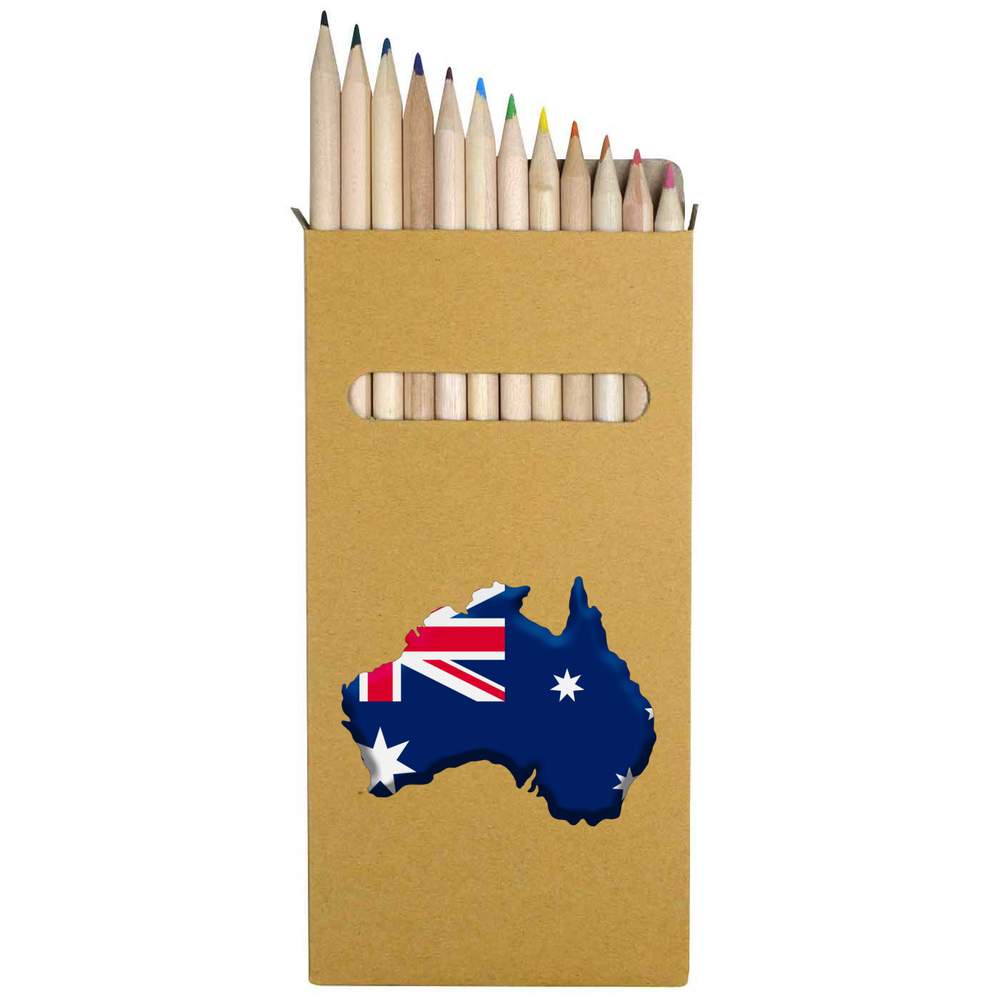 12 x 'Australia Country' Long 178mm Coloured Pencils / Pencil Set (PE00048981)