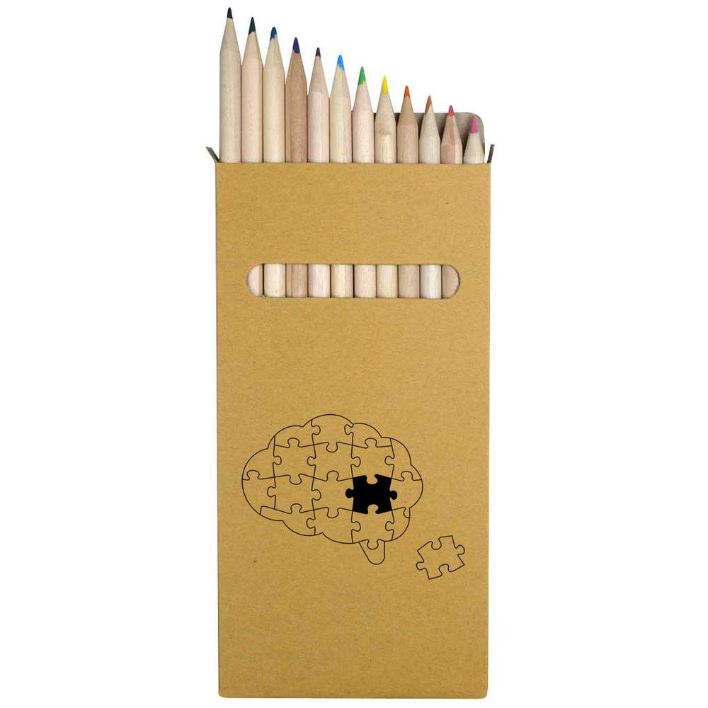 12 x 'Thought Bubble Jigsaw' Long 178mm Coloured Pencils / Pencil Set (PE00051487)