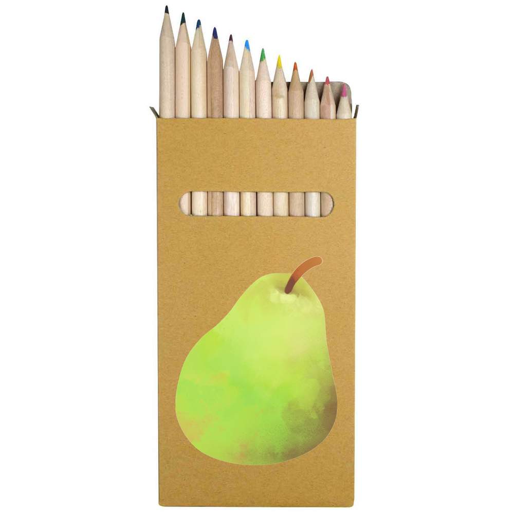 12 x 'Pear' Long 178mm Coloured Pencils / Pencil Set (PE00059151)
