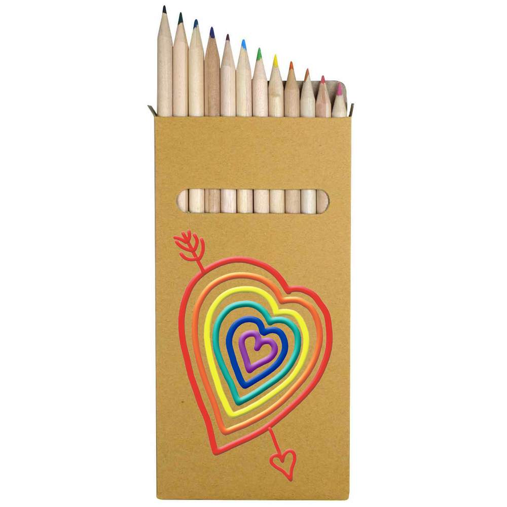12 x 'To My Special Valentine ' Long 178mm Coloured Pencils / Pencil Set (PE00059969)