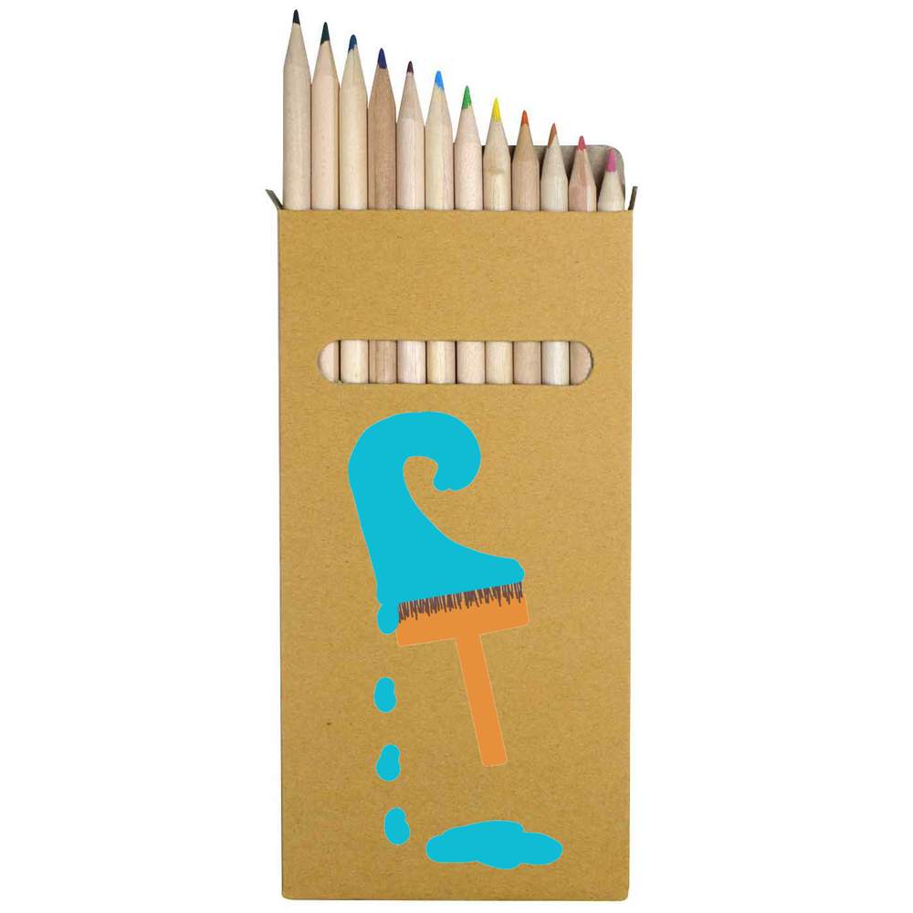 12 x 'Painting And Decorating ' Long 178mm Coloured Pencils / Pencil Set (PE00064195)