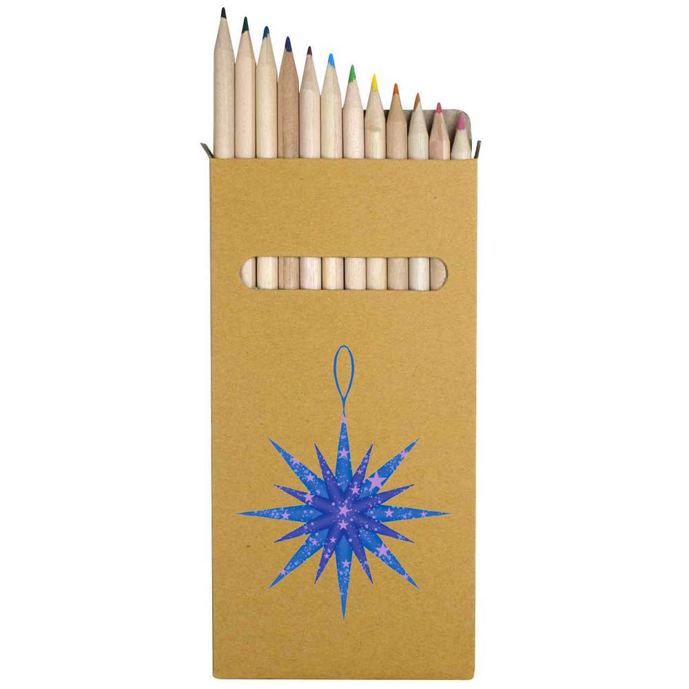 12 x 'Star Christmas Ornament' Long 178mm Coloured Pencils / Pencil Set (PE00070689)