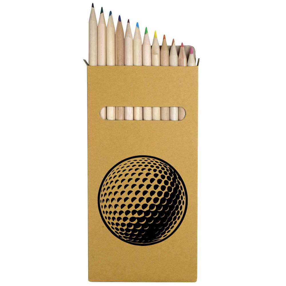 12 x 'Golf Ball' Long 178mm Coloured Pencils / Pencil Set (PE00074839)