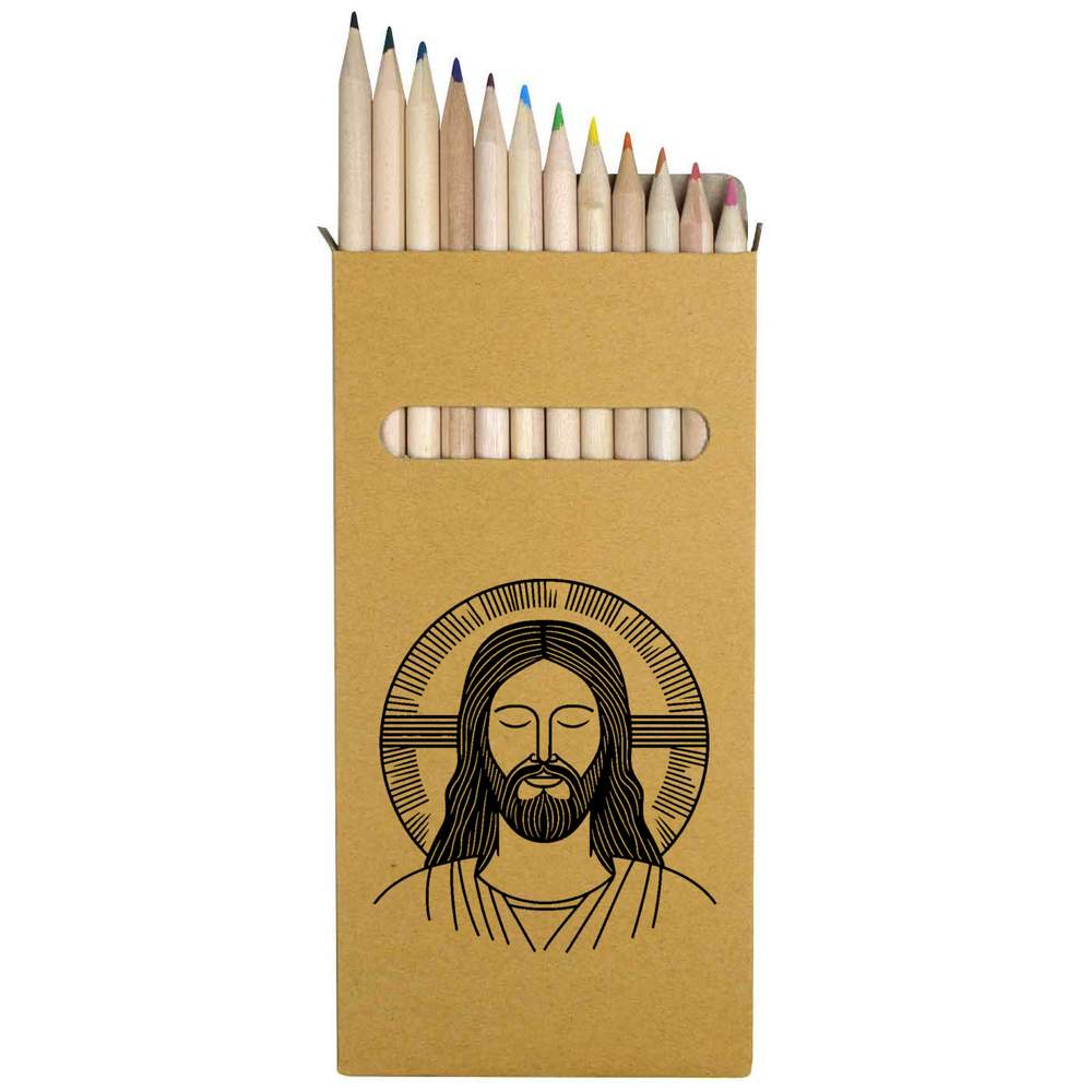 12 x 'Saviour Portrait' Long 178mm Coloured Pencils / Pencil Set (PE00074963)