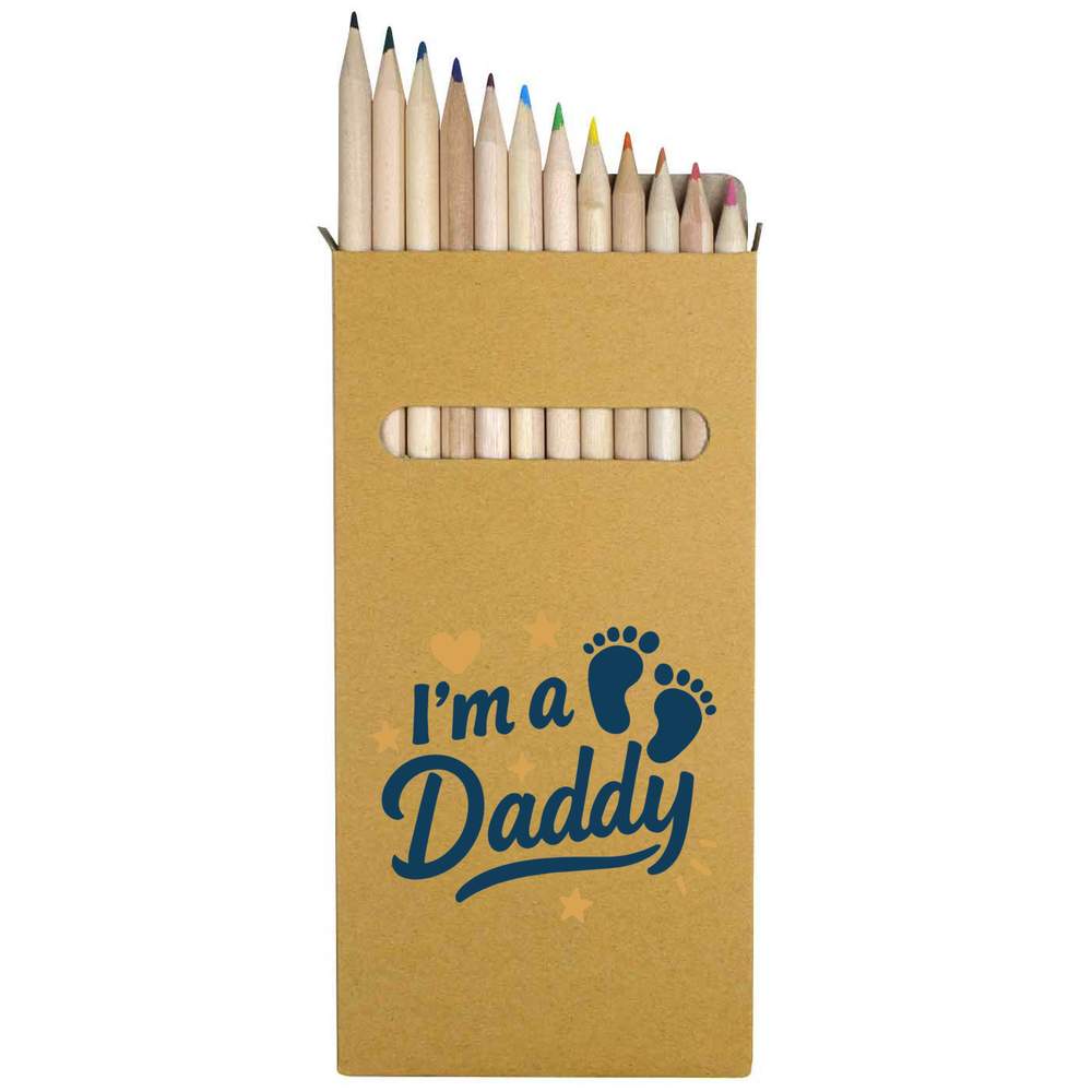 12 x 'I'm a Daddy' Long 178mm Coloured Pencils / Pencil Set (PE00078845)