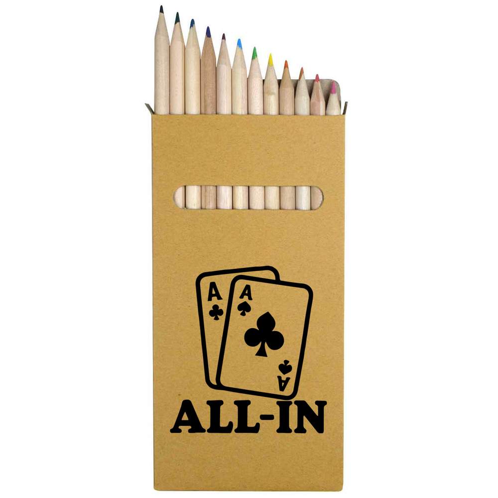 12 x 'All In Cards' Long 178mm Coloured Pencils / Pencil Set (PE00081573)