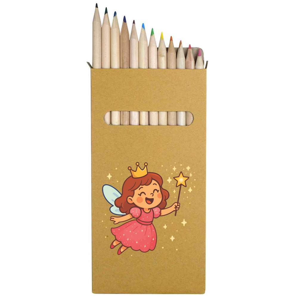 12 x 'Fairy Princess' Long 178mm Coloured Pencils / Pencil Set (PE00083257)