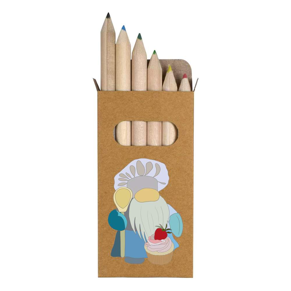 6 x 'Baker Gonk' Short 85mm Pencils / Coloured Pencil Set (PE00030777)