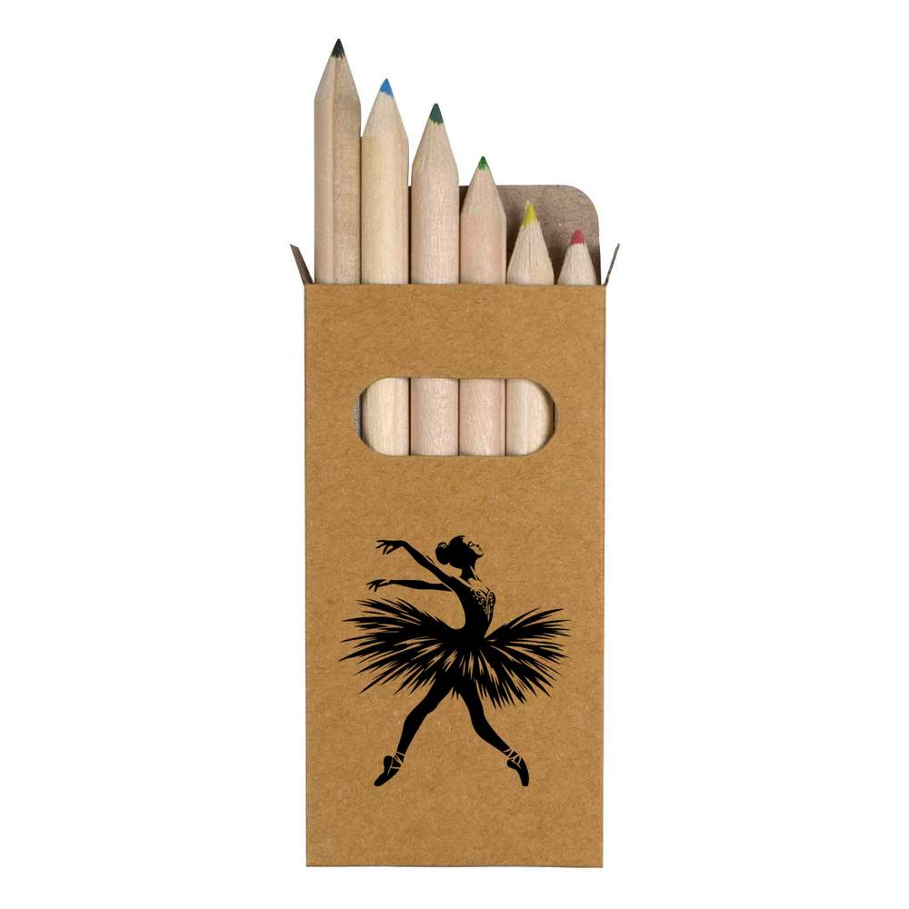 6 x 'Ballet Dancer' Short 85mm Pencils / Coloured Pencil Set (PE00074732)