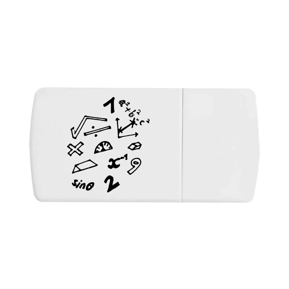 'Maths Symbols' Pill Box with Tablet Splitter (PI00011676)