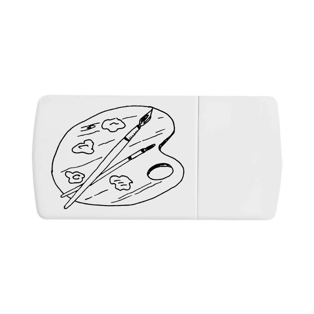 'Artists Palette & Brushes' Pill Box with Tablet Splitter (PI00020687)