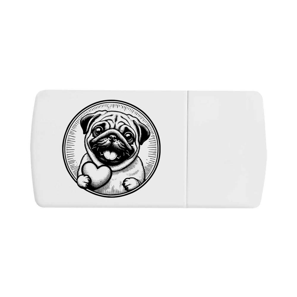 'Pug Love' Pill Box with Tablet Splitter (PI00027201)